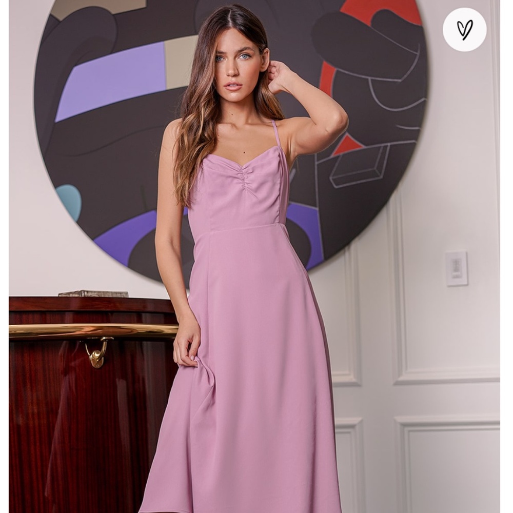 Remember Me Sweetly Mauve Pink Sleeveless Midi Dress